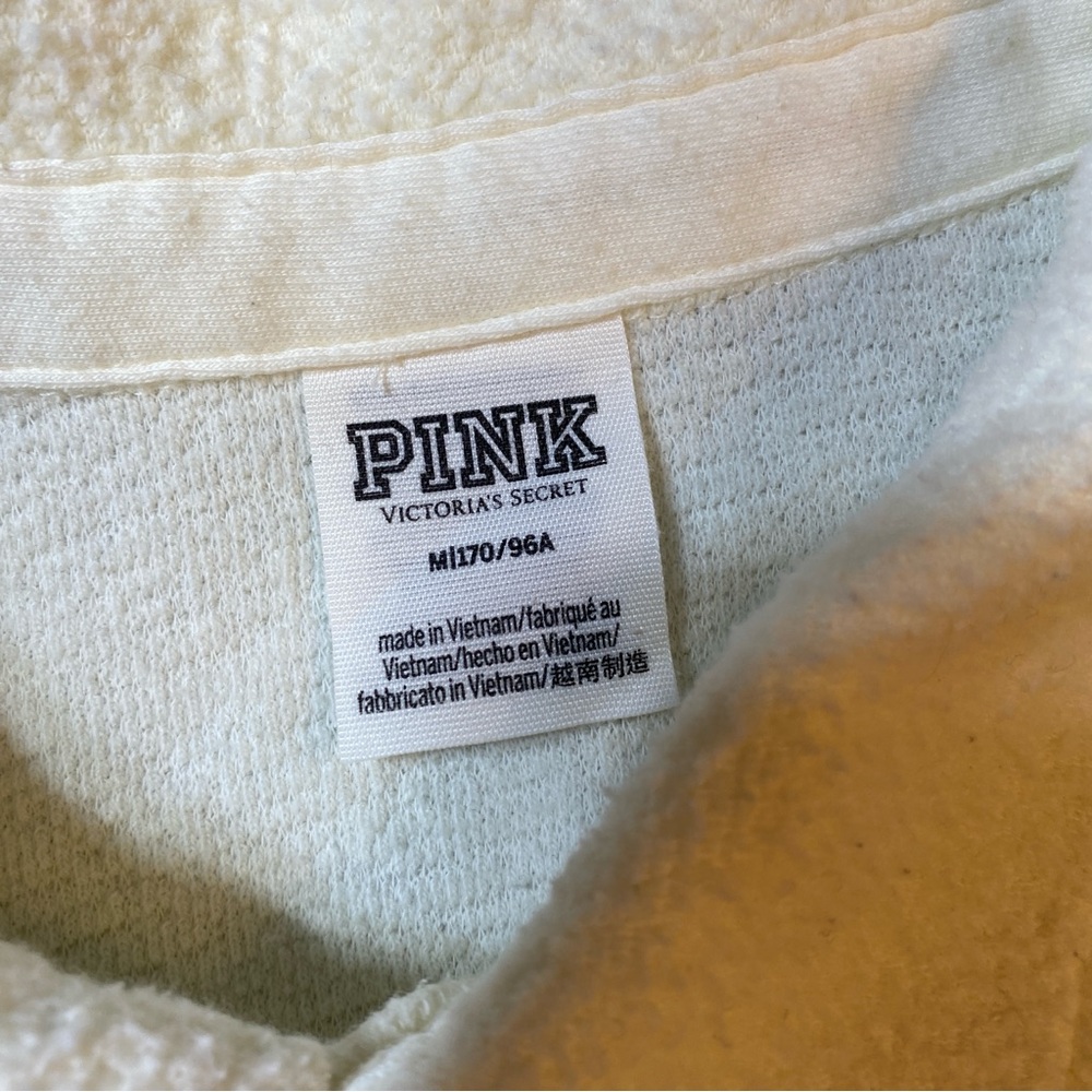 Victoria's Secret PINK Solid White Reverse Fleece Shacket ~ Size M - Picture 8 of 8